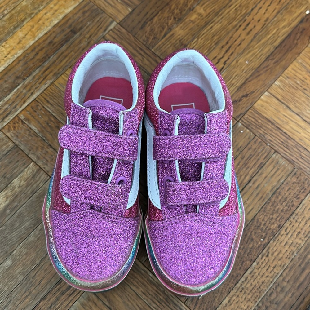 Size 11 kid pink glitter Vans